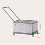 Xmund Collapsible Storage Box With Wheels 30-40L Foldable Tote Container Portable Rolling Organizer Bins With Lid For Home Car Travel