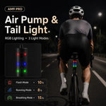 LinkMejor AM9 Pro Mini Bike Pump 130 PSI Portable Electric Tire Inflator with 2-in-1 Tail Light LED Display for MTB Road Bicycle