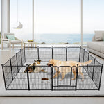 PawGiant Heavy Duty Metal Dog Exercise Playpen Fence for Indoor Outdoor 16 Panels 32 Inch Height