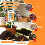 YY-1104 6-In-1 Soil Tester NPK/EC/Moisture/Temperature Dual Probes 90° Rotating LCD 0-1999 mg/kg 0-1999 μS/cm 0-99% RH 0-60°C Auto Power Off ABS Housing