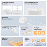 LinkMejor SNZB-05P Smart Zigbee3.0 Water Leak Sensor with Detection Cable IP67 Waterproof Smart Scene Linkage Alarms Works with Alexa Google Home
