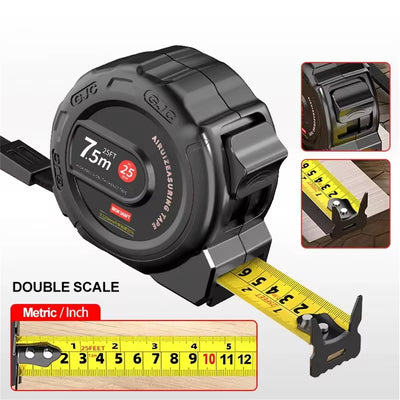 Stainless Steel Tape Measure Retractable with Lock Nylon Coated Wear-Resistant Waterproof High Precision Optional Sizes 3M 5M 7.5M