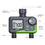 Rainpoint Dual Zone Outdoor Garden Smart Timer Irrigation Valve Automatic Watering Device Smart Timer Controller for Garden