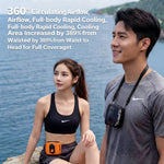 Tevorex Portable Dual-Head Waist-Mounted Cooling Fan 18000rpm 120 Speeds Adjustable 360° Circulation 5200mAh Long Battery Rechargeable Cooler Fan with LED Digital Display for Outdoor Camping