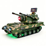H6222G RTR 1/64 2.4G Mini Alloy RC Tank 360° Rotating Turret Camouflage Paint with Sound Light Effects Support Smartphone App Control Desktop Portable Vehicles Models Toys