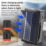 Solar Charger Type-C Multi Functional Portable Lithium Battery Holder Compatible with 18650/26650/21700 Rechargeable Battery Power Bank Case