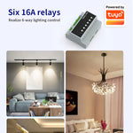 6CH Tuya Smart Zigbe/WIFI 16A Relay Switch Module Power Remote Control Appliance Control Relay Module 110V-240V External/Internal Antenna