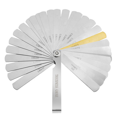Stainless Steel Feeler Gauge Set 32 Blades Metric and Imperial 0.04mm to 0.88mm for Precise Calibration Thickness Measurement Tool Dual Marked