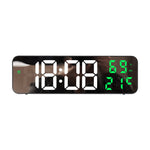 LinkMejor Digital Wall Clock Alarm Clock Large LED Display with Automatic Brightness / Indoor Temperature / Humidity Monitor / 12/24H For Home Office Classroom