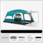 Xmund Large Camping Tent Quick Setup two-bedroom one-living room Shelter Waterproof Tent with Canopy for Outdoor Family Adventures