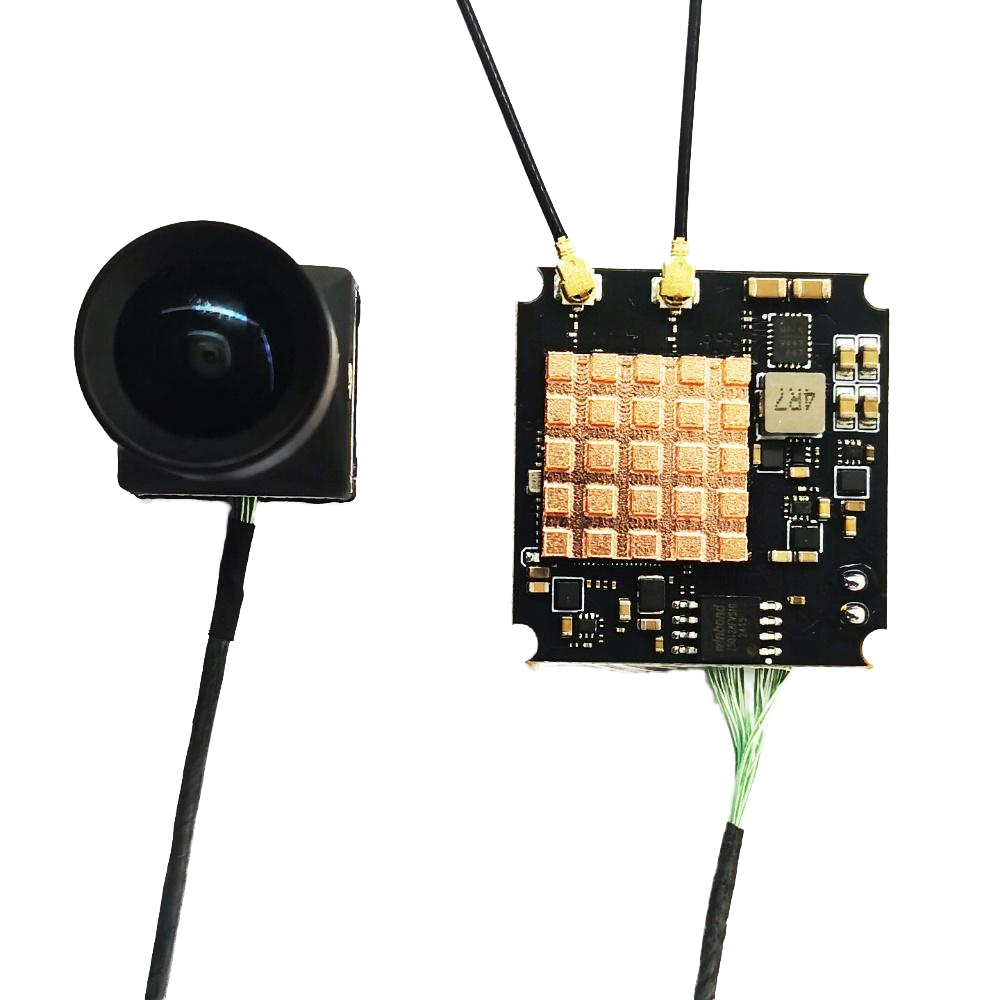 OpenIPC 4K 2W Digital FPV Air Unit Set w/ Dual Antenna 1-Key Record/Scan + Cooling Fan for 2.5" Whoop Drones