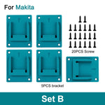 5/10 Pack Battery Storage Rack for 14.4V 18V Li-ion Battery Tools Machine Holder Storage Rack Wall Mount Bracket Fixing