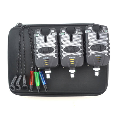 LinkMejor Fishing Alarm Kit 3PCS Water Resistant Blue LED Swinger Bite Alarm Set for Fishing
