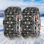 2pcs Full Cover Tire Snow Chains Anti-Slip Sand Muddy Roads with Quenched Steel Studs Winter Safety Emergency Necessities For Cars SUV Truck ATV Motorcycle