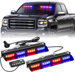 Front/Rear Windshield Interior Emergency Driving Strobe Light Safety Flashing Warning Danger Split Light Strip with Suction Cup for Construction Vehicles Truck