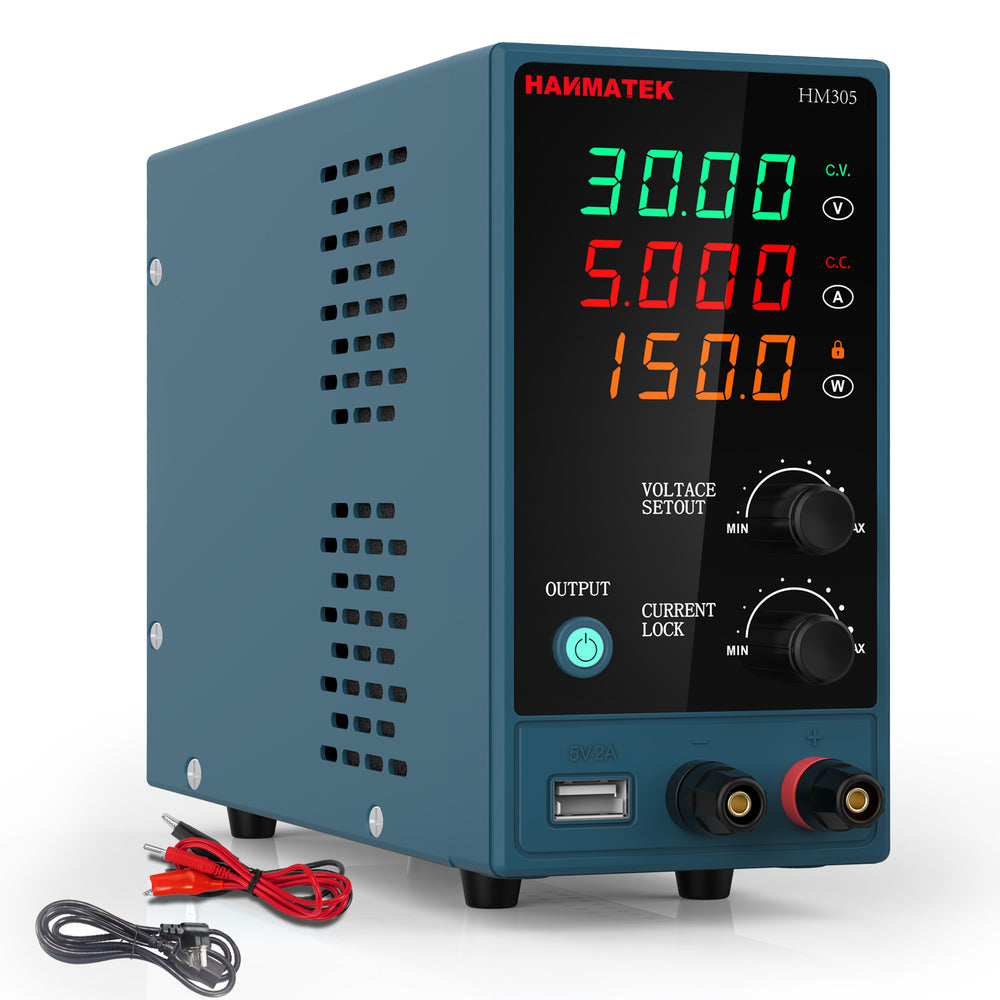 LinkMejor HM305 Direct Current Power Supply Dual USB Output 0-30V 0-5A Precision Control Compact Design High-Efficiency Charging