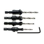 LinkMejor DB-C2 4pcs Carpentry Countersink Drill Bit Set Wood Working Tools