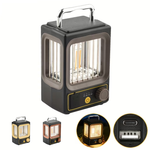 IPRee Outdoor Camping Lantern, USB Soalr Rechargeable Flashlight Portable Work Light Tent Light Featuring Stepless Dimming, Battery Level Display, And Power Output Function, Suitable for Outdoor Activities, Repairs, Work, Night Fishing