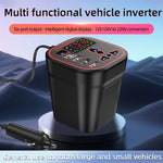 12V 24V To 220V Six Port Car Power Inverter Output QC3.0 Type-C Intelligent Digital Display