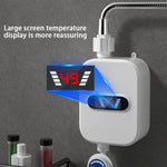 220V EU Plug Mini Instant Electric Water Heater Shower Set with Temperature Control Instant Hot Water Heater Shower Bathroom Faucet Water Heater 3500W Electric Water Heater Tankless Instant Heater