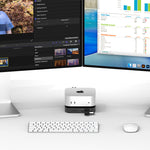 LinkMejor HB03+ for Mac Mini M4/M4 Pro Dock Dual-Channel 7-in-2 USB-C Hub with HD 4K 60Hz Thunderbolt4 USB4 40Gbps 10Gbps NVMe M.2 SSD Slot Docking Station