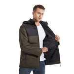 LinkMejor HJ-15G Unisex Cotton-padded Heated Jacket - 15 Heating Areas, USB/DC Charging, Winter Electric Thermal Warm Jacket for Outdoor Hiking Camping
