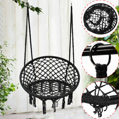 Garden Hammock Swing Chair Macrame Hanging Chair Cotton Bedroom Indoor Outdoor Room Patio