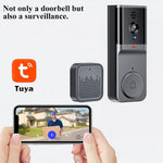Tuya WiFi Smart Video Doorbell 1080P HD Camera 130° Wide Angle Night Vision Two-Way Audio Waterproof Indoor Chime Surveillance Camera with APP Remote for Home Security