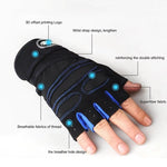 LinkMejor Cycling Gloves Fitness Weight Lifting Wristband Half Finger Gloves Body Building Training Sports Exercise Gloves