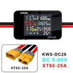 LinkMejor KWS-DC26 Battery Charger Tester Power Meter Voltmeter Ammeter DC 8-80V 50A LCD Screen Overvoltage Overcurrent Warning XT60 XT90 Anderson Connector Solar Electric Vehicle Motorcycle