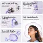 HAYLOU Airfree TWS Earclips Earbuds bluetooth 5.4 Earphone 360° Spatial Audio Directional AI Call Noise Reduction 28H Playback LED Digital Display Sports Headphones