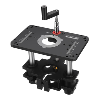 LinkMejor GD7 PRO Router Lift for 65mm/69mm Wood Router for Router Table Set Up Lift with Router Plate Precision Woodworking