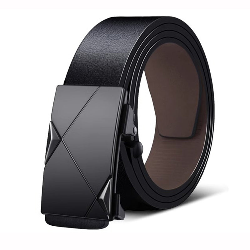110cm-130cm Auto Buckle Men's Belt Business Casual Adjustable Male Pants Waistband for Daily Wear