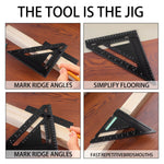 Aluminum Alloy Triangular Ruler Ambidextrous Medium Point 7 Inch Square Protractor Miter Tool for Carpenters Woodworking Drafting Engineering