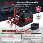 Surpass Hobby Rocket V2 Waterproof 50A/60A/90A/110A Brushless ESC for 1/10 RC Car Vehicles Model Parts