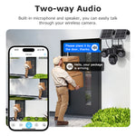 9MP Solar Security Camera Outdoor Wireless Triple Lens AOV PIR PTZ 4G LTE Color Night Vision Two Way Audio IP66 Waterproof Dual Solar Panel Smart Home CCTV Camera