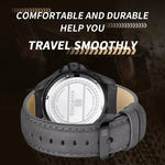 LinkMejor Men Casual Sport Watch Calendar Quartz Wrist Watch Waterproof Shock Resistant Men Watches Leather Strap