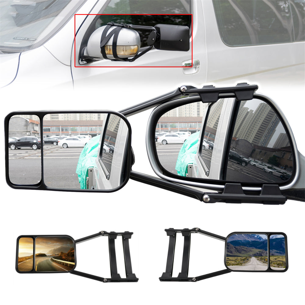 Pair Car Extend Rear View Mirrors Adjustable Additional Exterior Mirror for All Standard Vehicles RVs Caravan Car Trailer Towing Mirrors