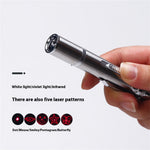 3-in-1 Red Light Cat Teaser Stick + White Light Mini Torch + UV Flashlight, USB Rechargeable Detecting Mini Pointer Pen Light