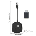 Wireless Carplay with HD Multimedia Adapter with USB Dongle Converter Supports Fire/Google TV Sticks and Multimedia Devices Mirroring Compatible with Various DispIayPort-Enabled Devices