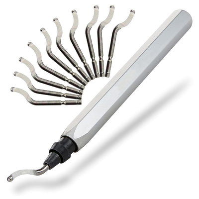 Deburring Tool with 10 BS1010/BS1018 Steel Swivel Blades Works on Metal Resin PVC Pipes Copper Plastic and 3D Printed Edges Plumbing & 3D Printing Burr Removal Reamer Tool