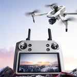 LinkMejor S819 PRO GPS 6KM 5G Repeater Digital FPV with Real 2.7K HD Camera 3-Axis EIS Mechanical Gimbal 360° Obstacle Avoidance 5inch Touchable LCD Screen Controller Brushless Foldable RC Drone Quadcopter RTF