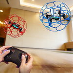 LinkMejor YL16 Competition Racing Flying Football Drone Removable 2 Batteries Design Altitude Hold Mode Gradient Lighting Grid Full Protection Child Gift Toys RC Quadcopter RTF