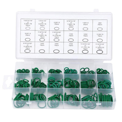 270 Pcs 18 Sizes HNBR O Ring Assortment Kit Green Automotive A/C Seal Rings for Car Auto Vehicle Repair
