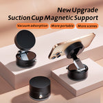 Foldable Magnetic Vacuum Phone Holder 360° Electric Suction Car Mount Double-Sided Swivel Stand for Car Mirror Gym Kitchen