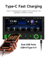 5019 Double-DIN Car DVD Player 6.86-Inch Touch Screen Stereo with Wireless CarPlay Android Auto Bluetooth HD Reversing Camera