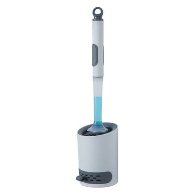 Silicone Plus Liquid Toilet Brush No Dead Corner Toilet Cleaning Brush Water Spray Soft Brush  Long Handle TPR Silicone Refillable Brush with Wall Mounted Bathroom Cleaning