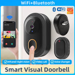 Tuya Smart Video Doorbell Wireless WiFi Two-Way Video Talk Voice Change Intercom Infrared Night Vision IP65 Waterproof 800mAh Battery Smart Life APP Wireless Visual Doorbell