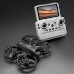 LinkMejor M5 WiFi FPV with 4.3inch Telescopic Screen Controller HD Dual Camera Electrically Adjustable Optical Flow Hover Brushless 2.4G 4CH 6-Axis Remote Control Toys RC Drone Quadcopter RTF