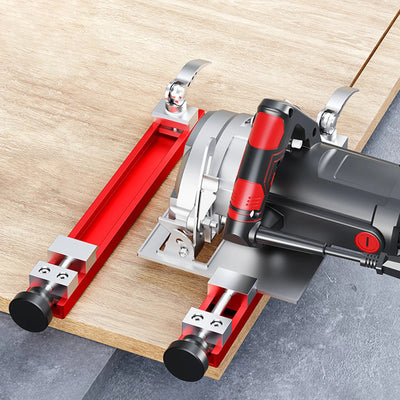 1pcs Adjustable Circular Saw Guide Rail Aluminum Alloy Cutting Track With Two-Way Locking Clamp One-Button Positioning Tool For Woodworking Engraving
